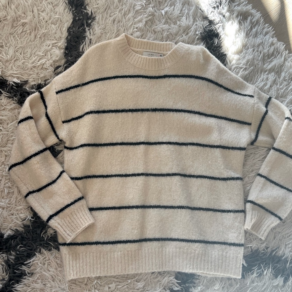 Cream/black striped sweater